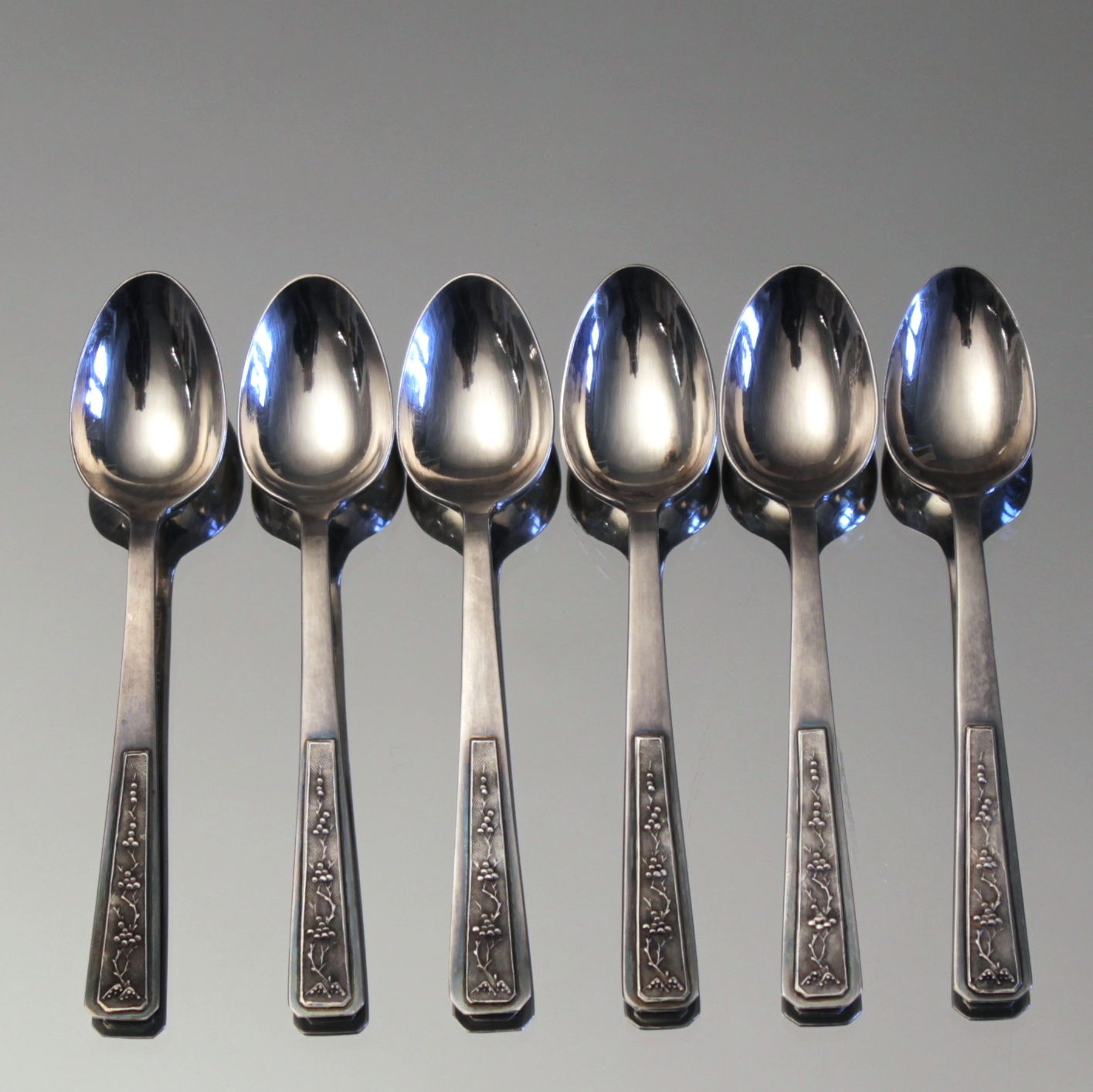 Silber aus Vietnam: 6 Mokkalöffel Espressolöffel