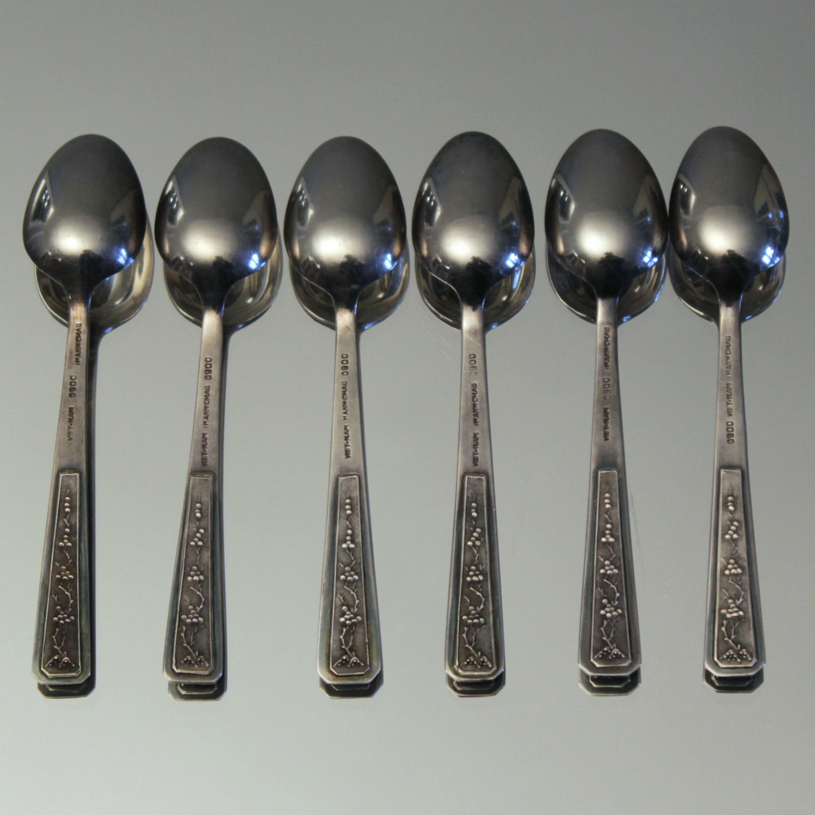 Silber aus Vietnam: 6 Mokkalöffel Espressolöffel – Bild 2